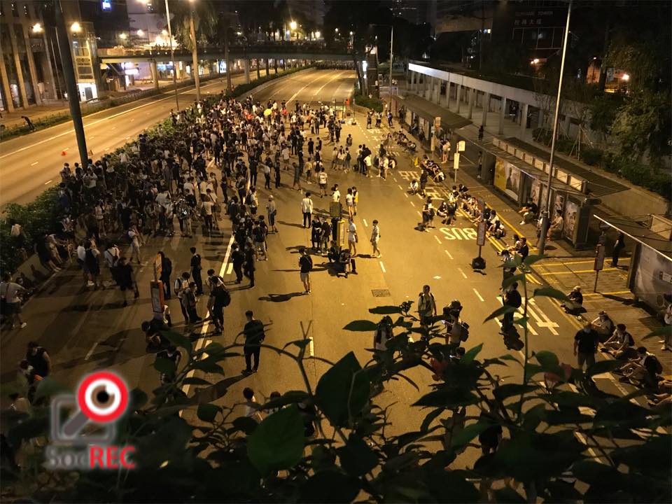 Police are also clearing protesters in Wanchai