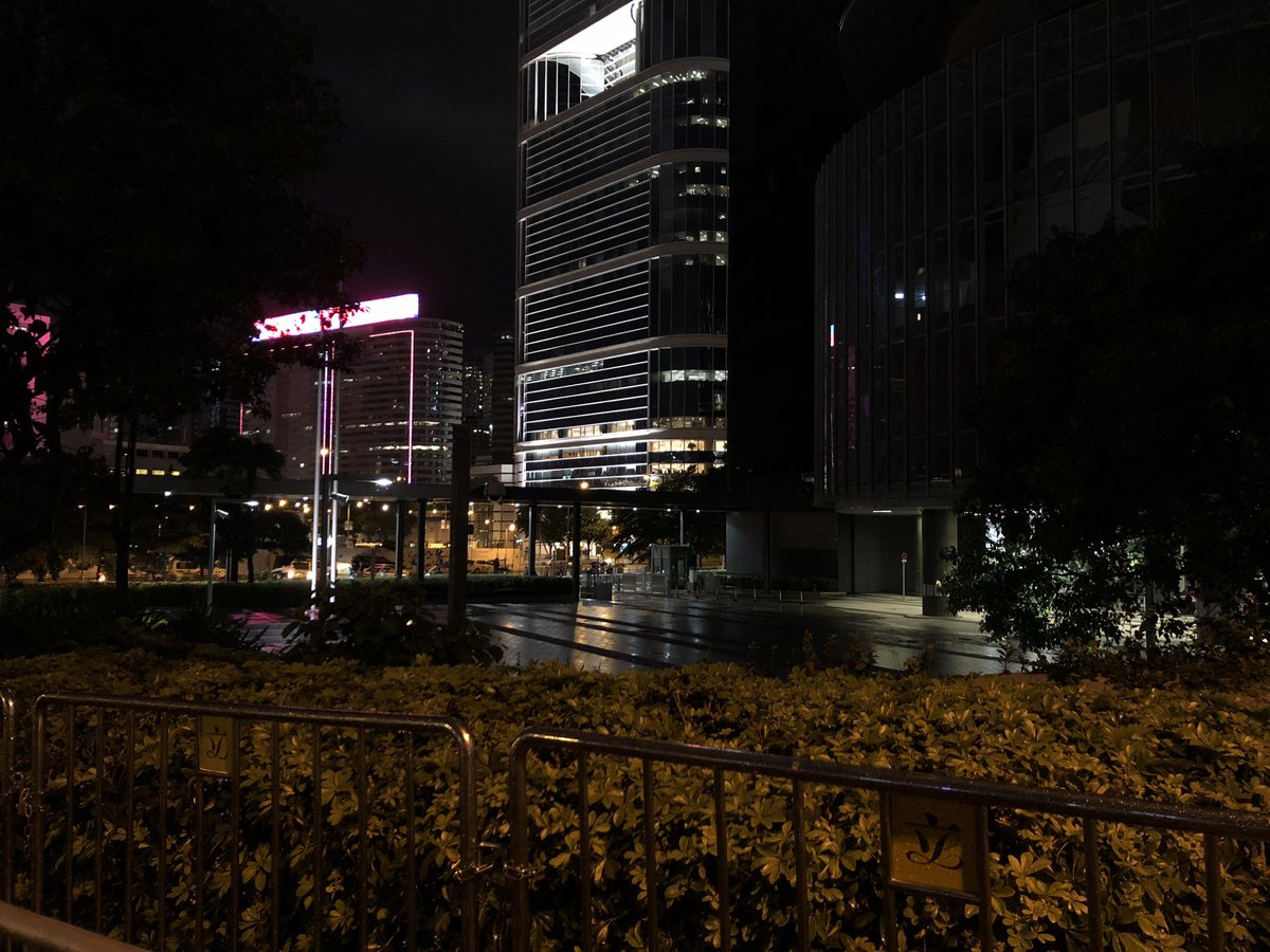 Empty, cordoned off demonstration zone outside LegCo.   