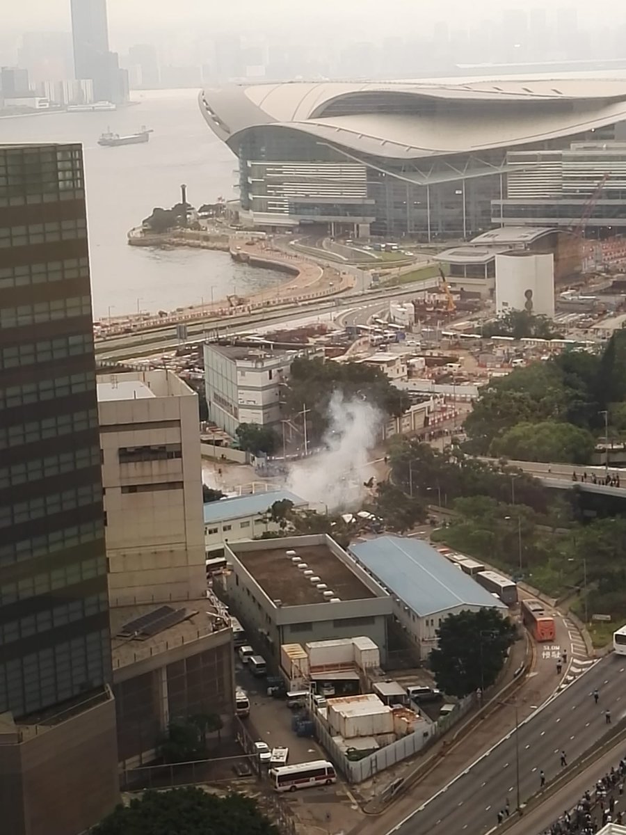 More tear gas has been fired on Harcourt Road, as police push through and clear protesters.