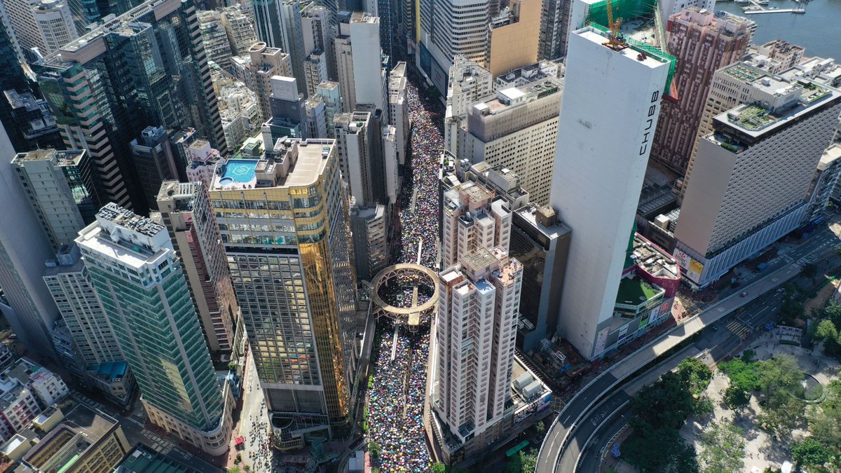 Hong Kong: What the July 1 march looks like from above    