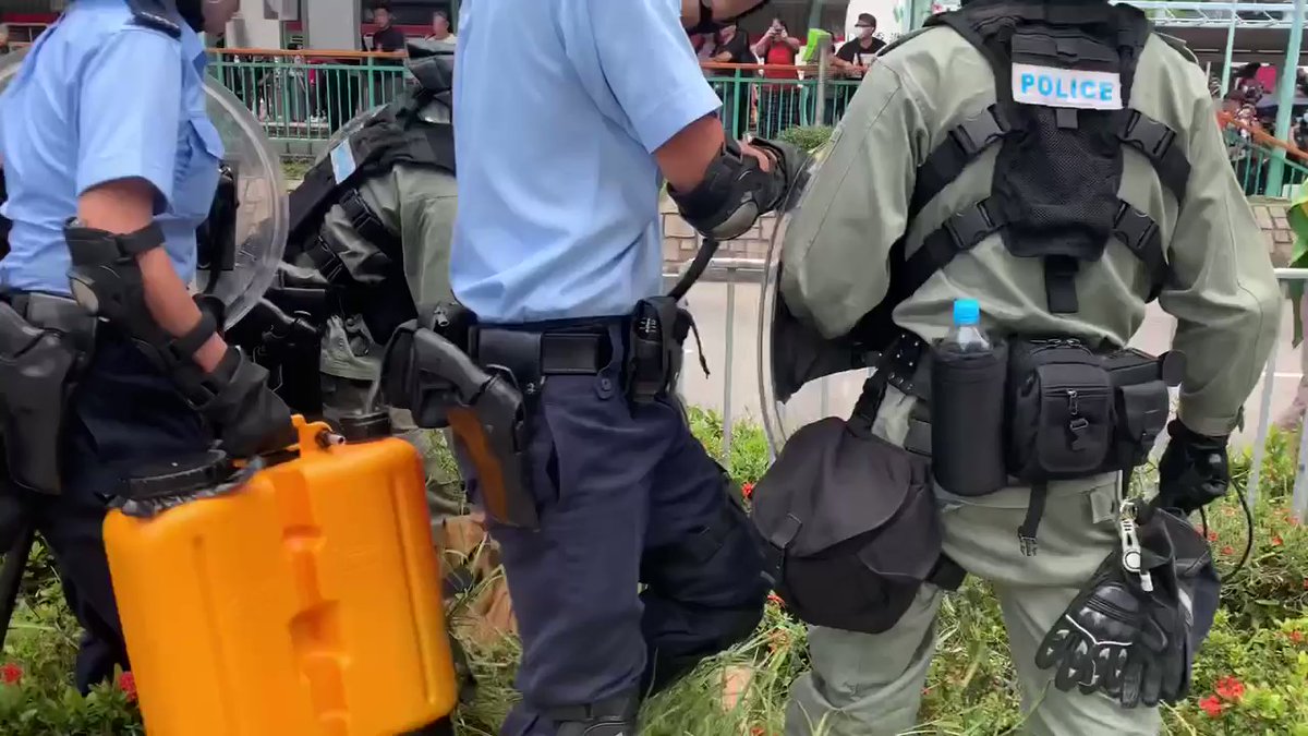 Another round of arrest in Tin Shui Wai after riot police charged into the crowd. A man tackled to the floor was shouting, I was only helping someone who fell.
