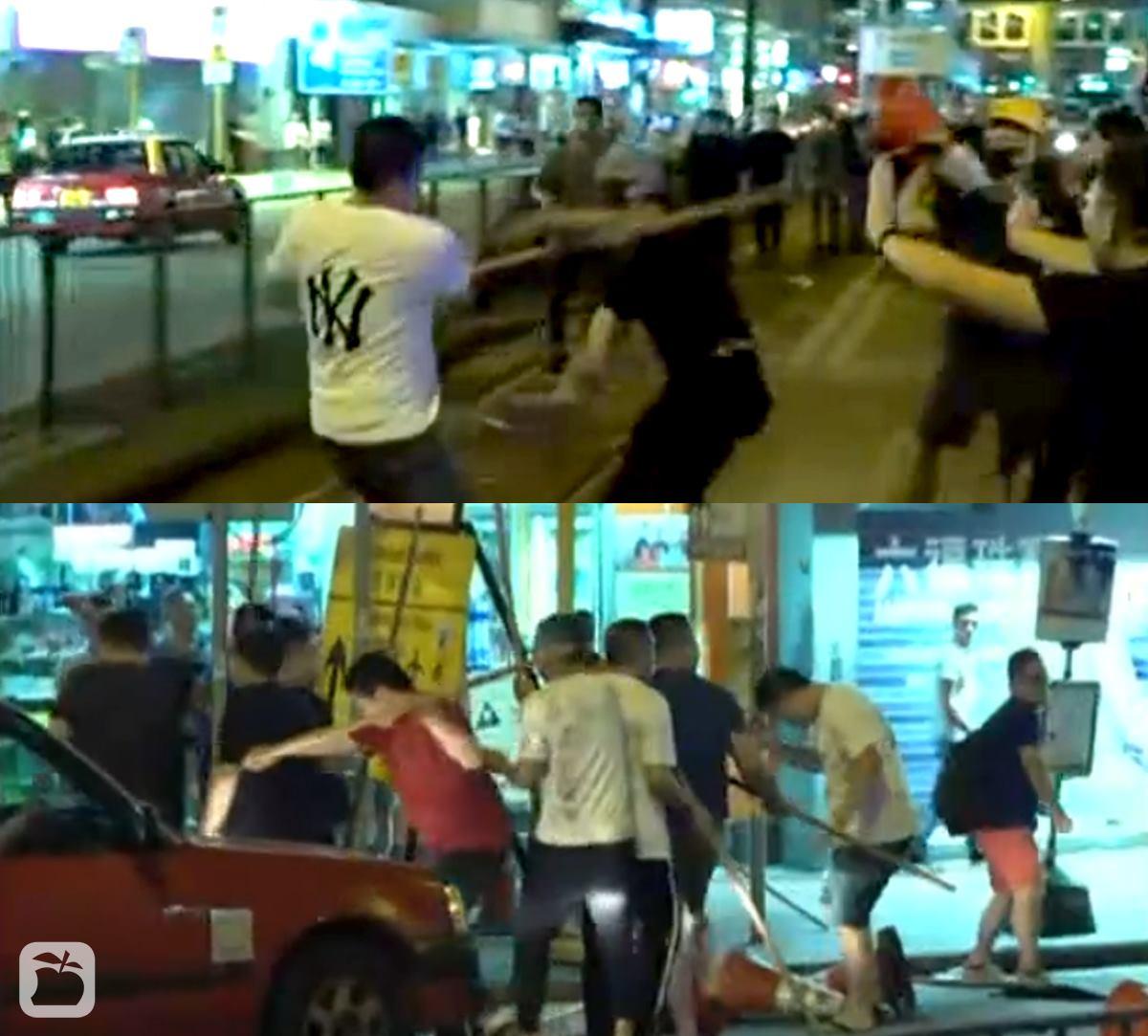Pics of Whiteshirts attacking protesters in North Point  @appledaily_hk and earlier photos from Whatsapp