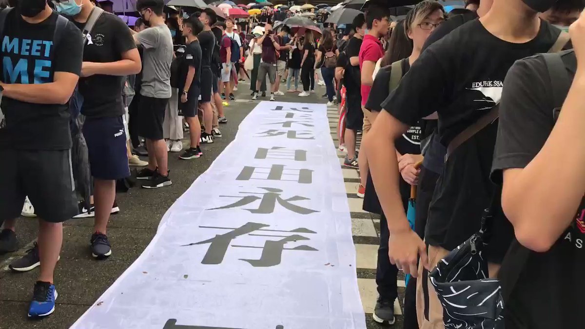 Crowd at the Chinese University of Hong Kong. There is no rioters, there is only tyranny 