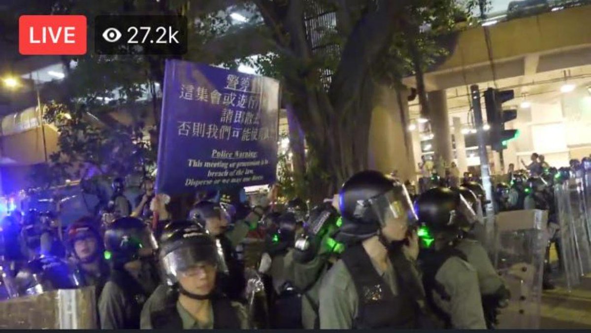 At both Wong Tai Sin and Ngau Tau Kok, large numbers of residents have gathered to criticize police actions: 'Black policemen, black policemen.' Police have notified them their assembly is unlawful and warned them to leave. So far, none have. Bus search on-going- appear to be quite a few detained