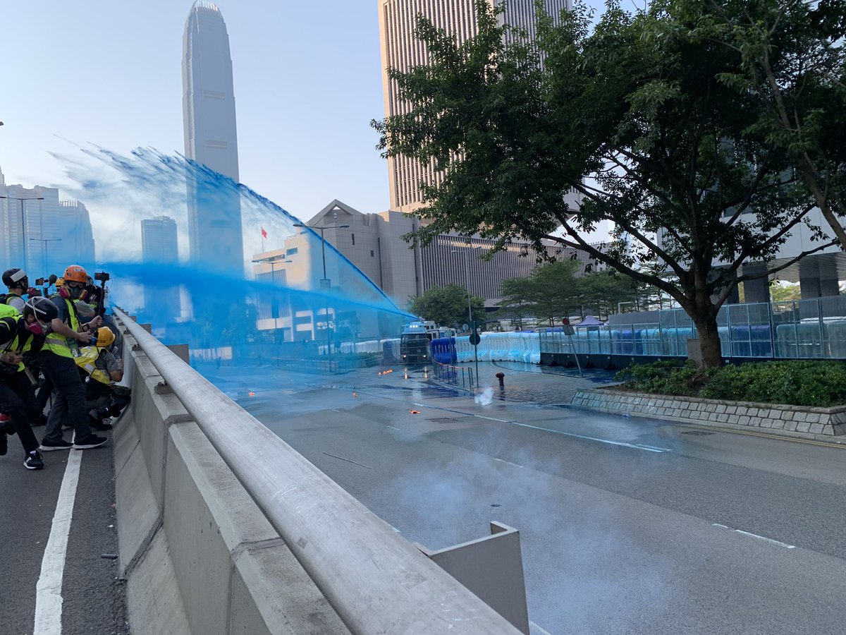 Water cannon and teargas deployed in Admiralty