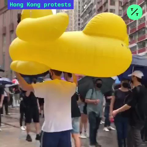 Rubber Duck: When an AntiMaskLaw is in place, demonstrators get creative in the #HongKongProtests #香港