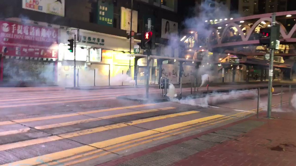 More tear gas just fired in Causeway Bay. No provocation at least they raised the black flag for about ten seconds beforehand this time