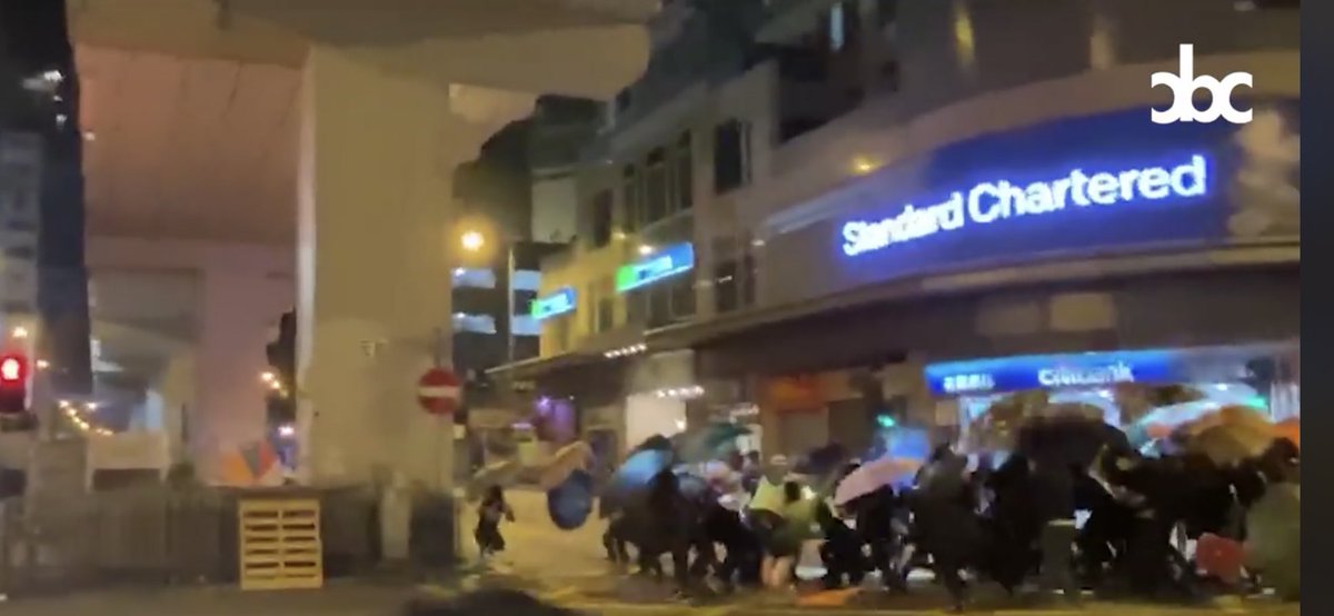 02:05, someone got shot out Mong Kok and fell on the ground. Reporters, FA and protesters rushed to rescue while police are still firing